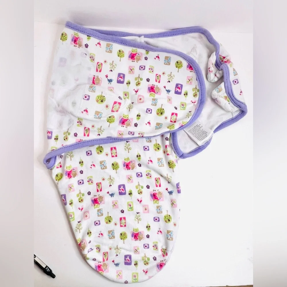 SwaddleMe Cotton Swaddle Wrap Sack Woodland Owl Print 0-3M Baby Sleep